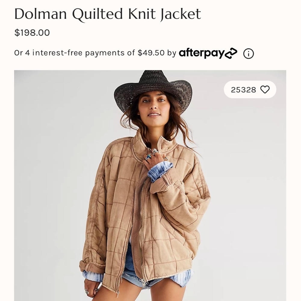 Free people dolman quilted knit jacket